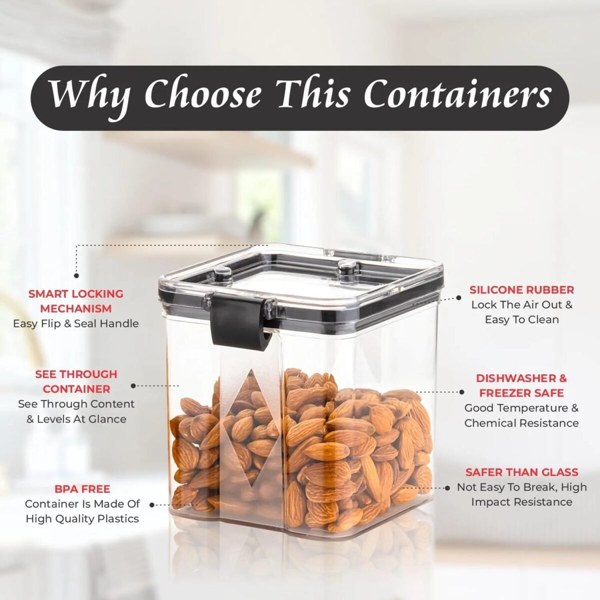 Airtight Clear Grocery Storage Containers 700ml | HAULKART - Image 3