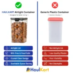 BPA free airtight kitchen container compared with ordinary plastic storage box