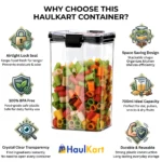 airtight food storage container with smart locking lid BPA free stackable kitchen organizer