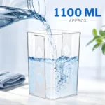 airtight plastic container for kitchen storage with 1100ml capacity and clear body
